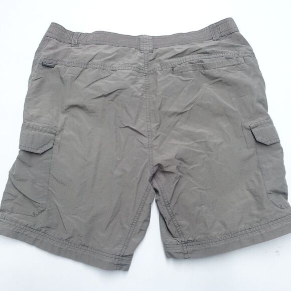 Columbia Cargo Shorts Men's 32 Gray Cotton Omni-Wick Mesh Lined Pockets Outdoor - Picture 2 of 8